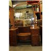 Image 3 : WALNUT VANITY W/ MIRROR AND NIGHTSTAND AND STOOL