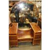 Image 1 : VINTAGE WATERFALL WALNUT VANITY W/ MIRROR