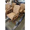 Image 2 : SET OF FOUR SWIVEL BAMBOO DINING CHAIRS
