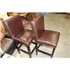 Image 1 : PAIR OF LEATHER BAR STOOLS