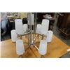 Image 2 : LARGE CHROME AND WHITE SHADE CHANDELIER