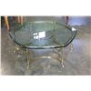 Image 1 : ROUND BRASS BEVELLED GLASSTOP COFFEE TABLE