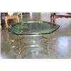 Image 2 : ROUND BRASS BEVELLED GLASSTOP COFFEE TABLE