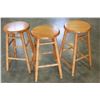 Image 2 : THREE WOOD BARSTOOLS