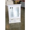 Image 1 : WHIE MIRRORED MEDICINE CABINET WITH WICKER ORGANIZERS