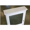 Image 3 : WHIE MIRRORED MEDICINE CABINET WITH WICKER ORGANIZERS