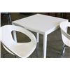 Image 3 : IKEA WHITE APART. SIZE TABLE WITH TWO WHITE PLASTIC AND METAL CHAIRS