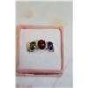 Image 1 : LADIES .925 SILVER GARNET AND PERIDOT AND AMETHYST DINNER RING RETAIL $200