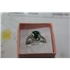 Image 1 : LADIES 14KT WHITE GOLD EMERALD DINNER RING RETAIL $500