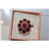 Image 1 : 925 SILVER RED RUBY AND CUBIC ZIRCONIA RING RETAIL $300