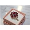 Image 3 : 925 SILVER RED RUBY AND CUBIC ZIRCONIA RING RETAIL $300