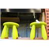 Image 1 : TWO PLASTIC GREEN KIDS STOOLS