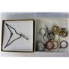 Image 1 : LADIES PENDANT ON CHAIN AND TRAY OF NOVELTY RINGS
