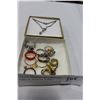 Image 2 : LADIES PENDANT ON CHAIN AND TRAY OF NOVELTY RINGS