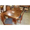 Image 2 : ANTIQUES WALNUT DINING TABLE W/ JACKNIFE LEAF AND 4 CHAIRS