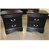 Image 1 : PAIR OF NEW BLACK MODERN AVENZA 2 DRAWER NIGHTSTANDS RETAIL $249ea.