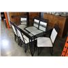 Image 1 : DESIGNER METAL GLASSTOP DINING TABLE W/ 6 CHAIRS