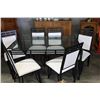 Image 2 : DESIGNER METAL GLASSTOP DINING TABLE W/ 6 CHAIRS