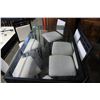 Image 3 : DESIGNER METAL GLASSTOP DINING TABLE W/ 6 CHAIRS