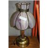 Image 1 : CONVERTED OIL LAMP WITH COLORED GLASS SHADE