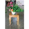 Image 1 : OAK PLANTER TABLE AND STORAGE STOOL