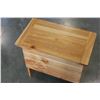 Image 3 : OAK PLANTER TABLE AND STORAGE STOOL
