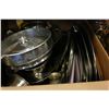 Image 1 : LARGE BOX SILVER PLATE SERVING PIECES