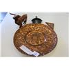 Image 1 : HAMMERED COPPER DISH BOWL AND COW AND DECORATIVE CAST IRON PAN
