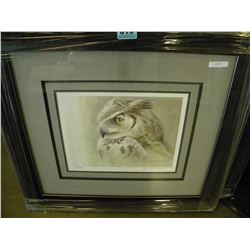 24377 - NEW SAMANTA - GREAT HORNED OWL (21.5" X 24") PRINT BY ROBERT BATEMAN