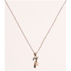 St. Silver Rhoduim plated Diamond seven Designed Pendant Necklace