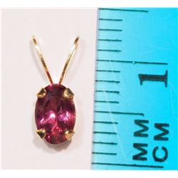 14kt Gold Rhodolite Garnet Pendant