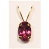 Image 2 : 14kt Gold Rhodolite Garnet Pendant