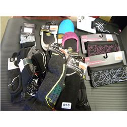 8 PAIRS OF SOCKS/3 PAIRS OF WOMENS SLIP ONS