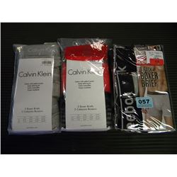 3 SETS OF CALVIN KLEIN BOXER BRIEFS (2 SMALL/1 LARGE)