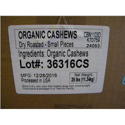 25 LB BOX OF ORGANIC CASHEWS