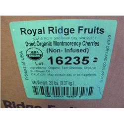 20 LB BOX OF DRIED ORGANIC MONTMORENCY CHERRYS