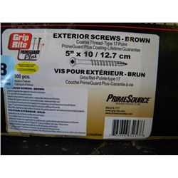 BOX OF GRIP RITE 5" SCREWS