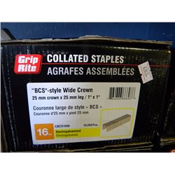 BOX OF GRIP RITE COALLATED STAPLES