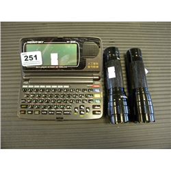 MULTI-LANGUAGE DICTIONARY AND TRANSLATOR & 2 L.E.D. FLASHLIGHTS