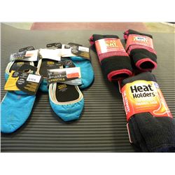 3 PAIRS OF THERMAL SOCKS & 5 PAIRS OF ULTRA LIGHT COUSHINED SLIPPERS
