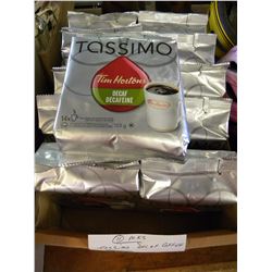 11 PACKS OF TIM HORTONS TOSIMO DECAF COFFEE..