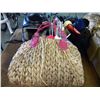 Image 1 : 2 BASKETS OF KNITTING MATERIALS & MOTORCYCLE HELMET