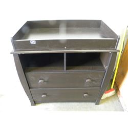 DARK BROWN 2 DRAWER BABY CHANGE TABLE