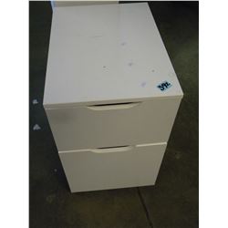 WHITE ROLLING 2 DRAWER FILING CABNET