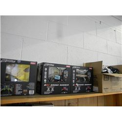 3 REMOTE CONTROL D63 DRONE RUNNERS & BOX OF SPARE PARTS