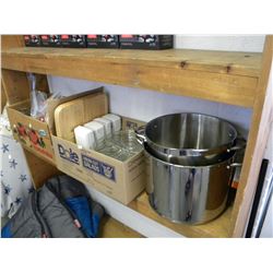 2 BOXES OF MISC/2 STAINLESS SPAGHETTI POTS