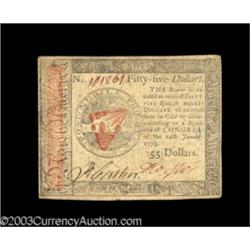Continental Currency January 14, 1779 $55 Choice About New.
