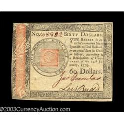 Continental Currency January 14, 1779 $60 Very Choice New.