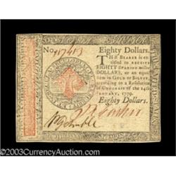 Continental Currency January 14, 1779 $80 Choice New.