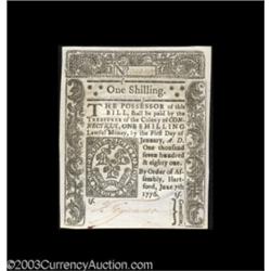 Connecticut June 7, 1776 1s Superb Gem New.